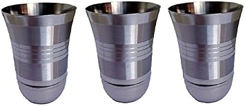 Sahishnu Online & Marketing Stainless Steel Glasses,Multi-Purpose Steel Glasses, Water Drinking Glasses, Stainless Steel Tumblers Set of 3