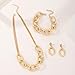 coadipress Chunky Necklace Earrings Bracelet Set for Women Colourful Gold Plated Boho Statement Earrings Cuban Link Chain Collar Necklace Retro Neon 80s Jewelry Gift (Gold Set)