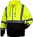 Pyramex RSZH3210L RSZH32 Series Sweatshirts Hi-Vis Lime Zipper Sweatshirt with Black Bottom - Size Large, Green