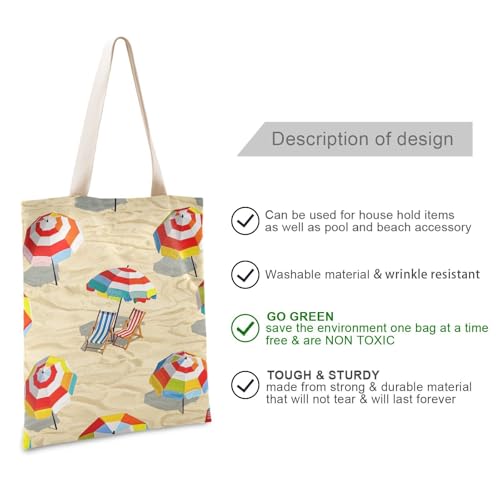 Summer Beach Loungers Cartoon Canvas laptop tote bag for women with handles Canvas Shopping Tote Bags Cloth Bags for Teachers Bolsa de lona2