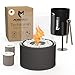 Produktbild Monster24 Einzigartiger Tischkamin L mit Abdeckhaube 36x26x26 cm | Tischfeuer inkl. Dekosteine und 2 Brennkammern für unendliche Brenndauer | Bio Ethanol Kamin Indoor Outdoor | Terassenfeuer | Balkon