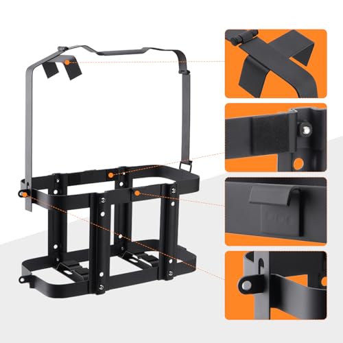 Image of Anti-theft Jerry Can Mount Holder: Lockable Jerry Gas Can Holder Rack, 5 Gallon (20 Liter), Reinforced Welding, Anti-theft U-bayonet, Plum Stainless Steel Screws