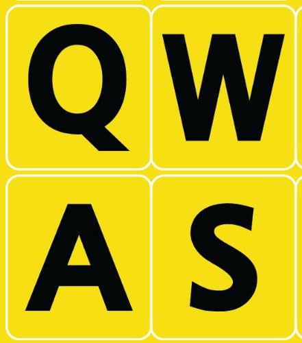 Letras grandes en inglés US para teclado, amarillas miniatura 2