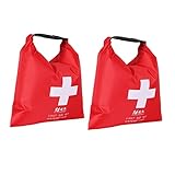 TOBBOMEY 2 Piezas Bolsa De Primeros Auxilios De Agua Equipo De Supervivencia En El Agua Botiquín De Primeros Auxilios Flotante Saco Bote Mochila Impermeable Flotador De Remolque Rojo