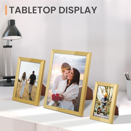 Image of upsimples Picture Frames Set of 10, Including 8x10, 5x7, 4x6 Gold Frame