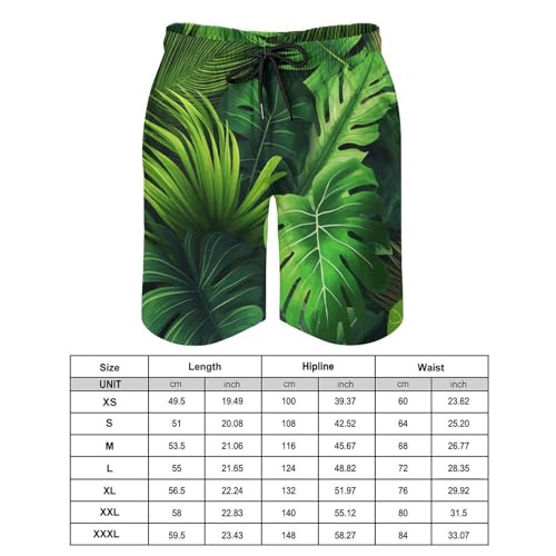 Men's Swim Trunks Quick Dry Board Shorts with Pockets Beach Shorts Tropical Leaves Bathing Suits for Men2
