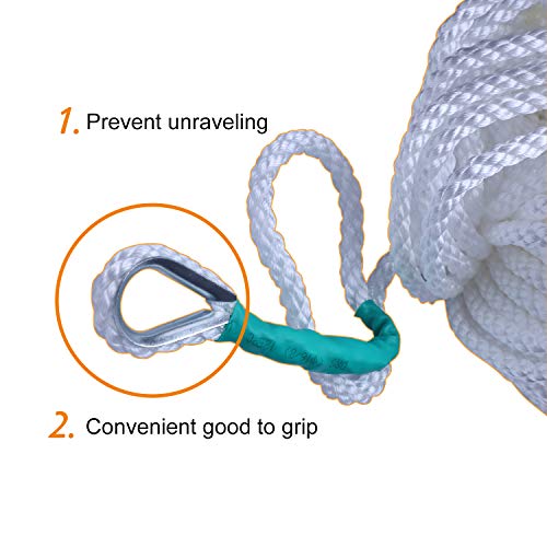 image for B4B BANG 4 BUCK 3/8 Inch 300 Feet Three White Braided Anchor Rope - Po