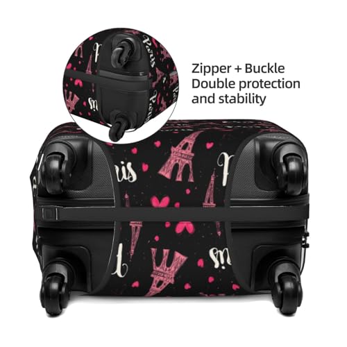 Luggage Cover Protector - Paris Eiffel Heart Print Suitcase Covers for Luggage Fit 29-32 Inch Suitcase3