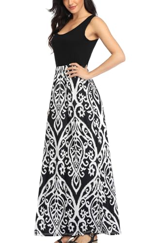 Image of Lacavocor Womens Summer Maxi Dress Tank Top Sleeveless Long Dresses