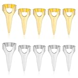 10Pcs Stitch Braiding Finger Nails Tool for Braids, Aid Hair Parting Finger Ring Metal Full Finger Rings Retro Nail Attachment Rings Finger Claws for Hair Curling Styling Extensions Party(Silver Gold)