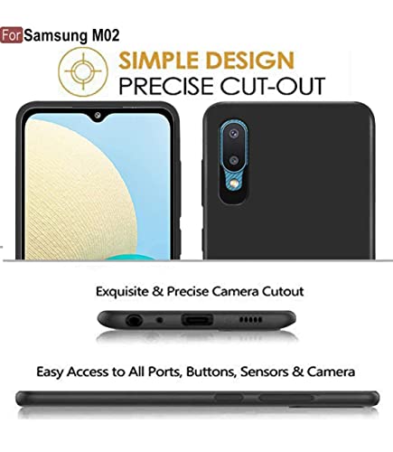 Image of Mobile Back Cover Case for Samsung Galaxy M02 (Silicone Case|CameraProtection|Black SC1510)