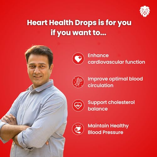Image of Healeo Healthy Heart Drops 50ml - Fast-Acting Liquid Supplement with CoQ10, Arjuna, Grapeseed Extract, L-Carnitine - Supports Cholesterol, Blood Pressure & Circulation, No Sugar, Non-GMO