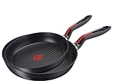 Lagostina Linea Rossa bis Poêle à induction, noir/rouge, 24 – 28 cm, aluminium