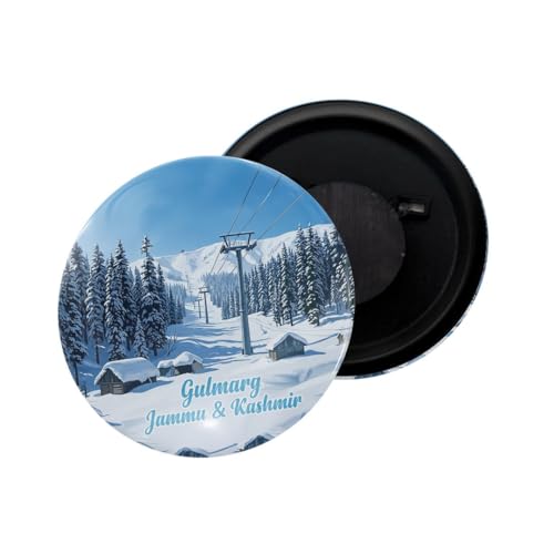 Image of dhcrafts Fridge Magnet Multicolor Jammu & Kashmir Gulmarg Jammu and Kashmir Glossy Finish Design Pack of 1 (58mm)