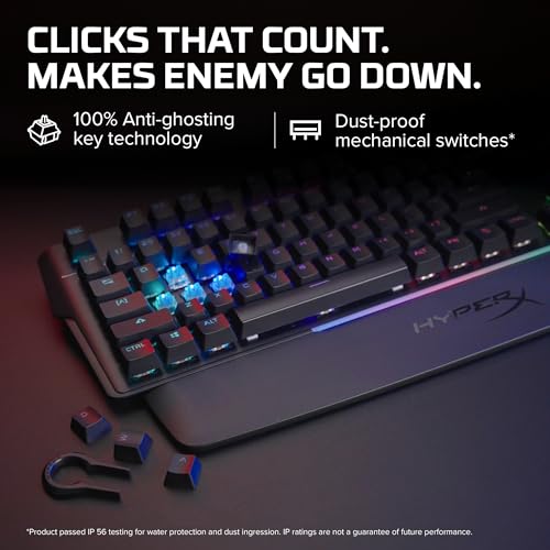 Image of HyperX Alloy Mkw100 Mechanical Gaming Keyboard, Dynamic RGB Lighting, Onboard Memory to Save Lighting Profiles, Dust-Proof Mechanical Switches (4P5E1Aa#Aba), Wired, Black