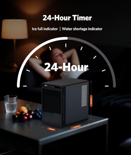 Image of Electactic Clear Ice Cube Makers- Produces 9 Large, 1.6 inch Clear Ice Cubes per Hour, 24H Timer, Self-Cleaning, 5 Ice Cube Sizes for Cocktails, Whiskey & Bourbon