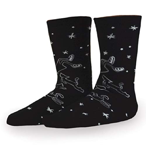 Emily the Strange Women's Cute Fun Edgy Black Cat Skull Crew Socks - 3 Pair4