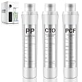 Mysora 3 Pack Water Filter Replacement Compatible with Bluevua RO100ROPOT, Water Filters Set, 1 PP, 1 CTO, 1 PCF, Improved Drink Quality, Easy to Replace for Household Daily Use Drinking
