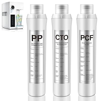 Mysora 3 Pack Water Filter Replacement Compatible with Bluevua RO100ROPOT, Water Filters Set, 1 PP, 1 CTO, 1 PCF, Improved Drink Quality, Easy to Replace for Household Daily Use Drinking