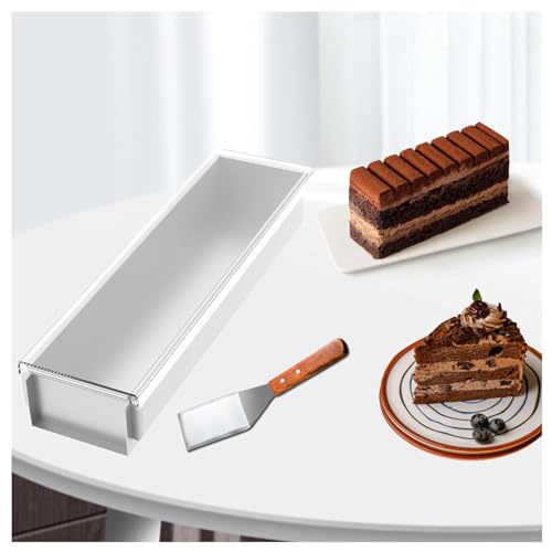 YSMSMZJK Molde Rectangular Para Tartas, Acero Inoxidable Con Base Extraíble Molde Desmontable, Molde Rectangular Para Hornear Utilizado Para Hornear Pasteles,15inLx3.93inWx2.36inH