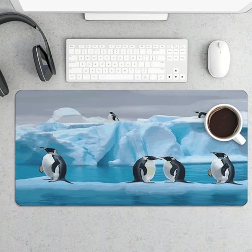 Penguins On The Iceberg Desk Pad Large Office Desk Mat miniatura 5