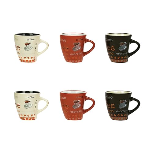NOVASTYL - Lot 6 tasses nova 15cl en grès 3 couleurs assorties - 2414213