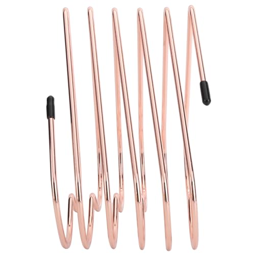 VELATEMOR Telescopic Book Rack, Adjustable Heart Shaped Desktop Book Stand Organizer with Strong Grip for Books Files Magazines Office Desk Decor (Rose Gold)
