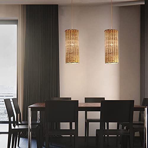 Lanterne en rotin suspendue et plafonnier droplight champêtre rétro