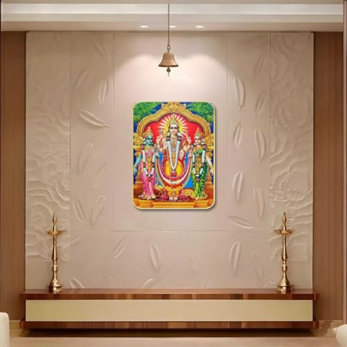 Image of SAF Divine Ram Darbar Wall Art with Table Top Stand & Wall Hanging Hole | Premium MDF Religious Painting for Mandir Living Room Bedroom Office Home Decor Gift SK-02