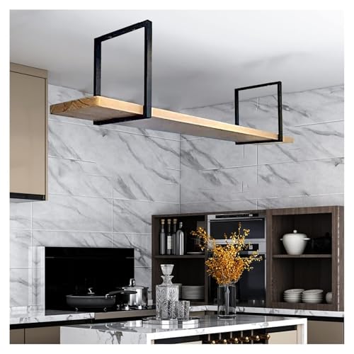 Casier à vin suspendu en métal robuste 120x30x50 cm pour plafond de bar et maison