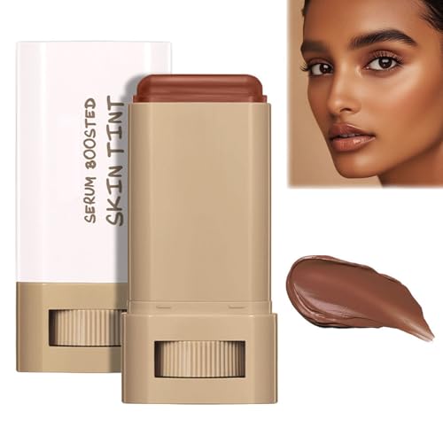 Teinte pour la peau Lushaco, fond de teint sérum teinté, baume boosté au sérum, bâton hydratant solide pour les joues, maquillage au fini naturel, léger, illumine, masque les taches brunes (#02)