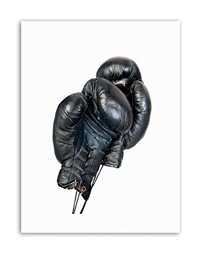 Wee Blue Coo Boxing Gloves Monochrome Picture Canvas Art Print