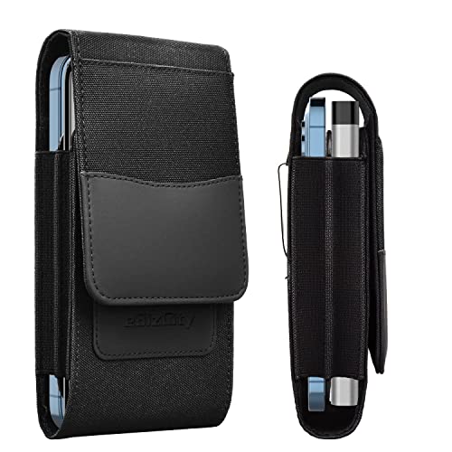 Dual Cell Phone Holster for Men Belt Pouch Suitable for iPhone 17/16/15/14/13/12/Pro/Max,Samsung Galaxy S25 Ultra S24,with Wallet Holster Card Holder,Cell Phone Pouch for Belt Compatible with Case