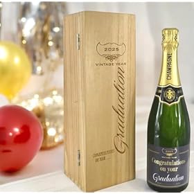 Buy a Personalized 75cl Champagne Bottle with Engraved Wooden Box – Perfect Graduation Gift for Him or Her Buy a Personalized 75cl Champagne Bottle with Engraved Wooden Box – Perfect Graduation Gift for Him or Her – English Pewter Company Sheffield, England