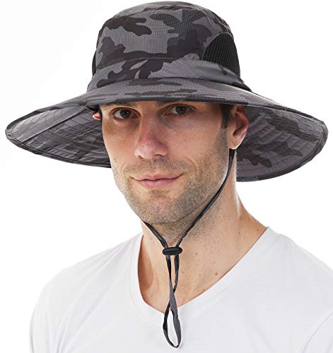 Sun Hats for Men Women Fishing Hat UPF 50+ Breathable Waterproof Wide Brim Hat