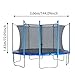 Trampoline Safety Net, Trampoline Netting Replacement 12ft Enclosure Trampoline Net with Adjustable Straps Weather-Resistant Trampoline Net for 8 Straight Poles Round Frame Trampolines Net Only