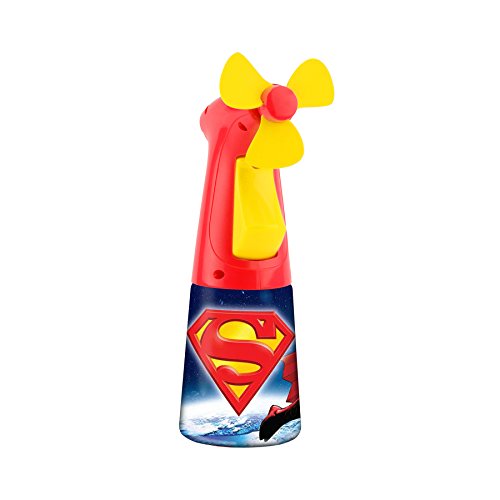 O2COOL Licensed Superman Misting Fan, Handheld Misting Fan, Battery Operated Fan, Water Spray