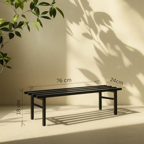 Image of Mighty Home Iron Plant Stand Set of 2, Black, Durable Metal Rack for Indoor & Outdoor Decor, Heavy Duty Construction, Rust-Resistant Finish, Space-Saving Plant Holder for Home, Balcony & Garden