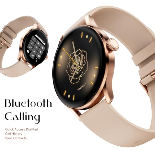 Image of Fire-Boltt Glitz Women Smart Watch with 1.19 inch AMOLED Display, Bluetooth Calling, Rotating Crown, Always On Display, 1000 Nits Brightness, IP68 Waterproof Sand Beige