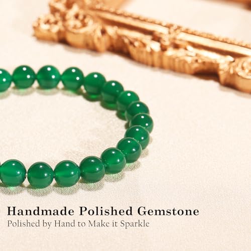 Pulsera de cuentas de ágata redonda para mujer y hombre miniatura 5