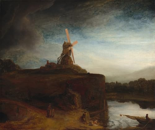 Tableau toile Rembrandt Le Moulin pour créer une ambiance chaleureuse au salon