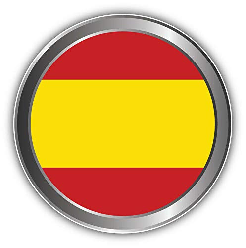 Spain Flag Silver Label Round Metal 0.75" Lapel Pin Hat Shirt Pin Tie Tack Pinback2