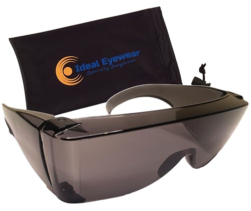XL Extra Dark Fit Over Sunglasses - Large Wear Over Glasses Sun Shield - Fishing, Boating, Golf, & Driving2