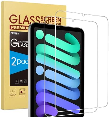 SPARIN Panzer Schutz Glas für iPad mini 7 A17 Pro 2024/ mini 6 2021 | 2 Schutzfolie für iPad mini 8.3 zoll,Kratzfest,9H Härte,Anti-Bläschen,HD-Klar