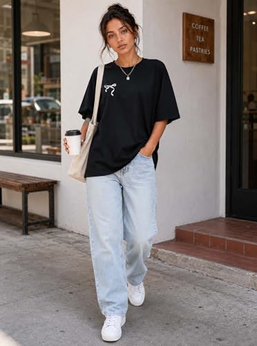 Image of Remidoo Oversized Graphic Tshirts for Women Casual Loose Fit Short Sleeve Tee