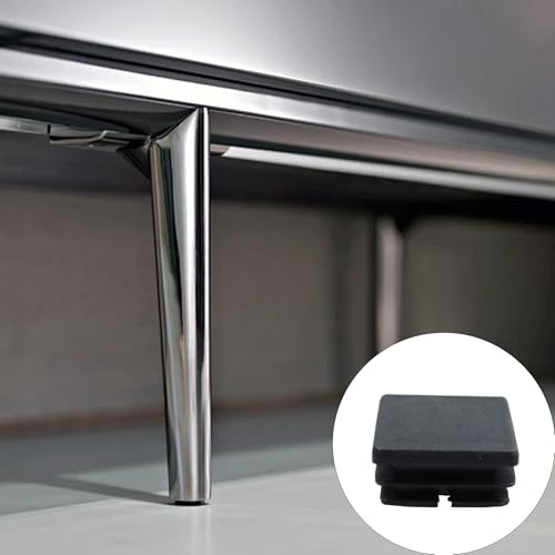Image of 32PCS 1Inch /25mm Square Plastic Hole Plug, Black Furniture Finishing Sliders, Square Pipe Tubing End Cap, Plastic Insert End Caps for Square Metal Tube