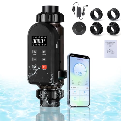 Smart Salt Water Pool Chlorinator System, for 25,000 Gallons, Built-in WiFi & App Remote Control, Featuring Smart Digital Panel & Titanium Plate Auto-Cleaning Technology, 3-Yr Service
