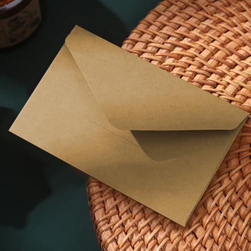 XINGSUI 80 Pcs 14.13 * 2.75 Inches Mini Kraft Envelopes,Small Coloured Envelope, Minimalist Flap Gift Envelopes - Image 3