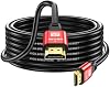 Cable HDMI largo de 25 pies 4K60Hz, cable HDMI 4K de alta velocidad con conectores chapados en oro, carcasa de aluminio rojo, para proyector, TV 4K, cine en casa, instalación en pared, montaje en techo, sala de estar. 2