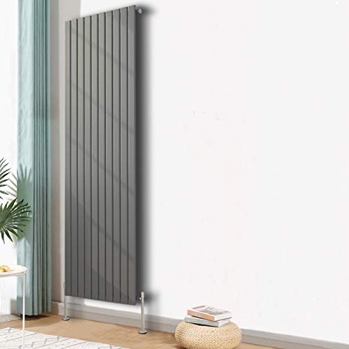 Blümme Vertical Single Flat Panel Designer Radiator Bathroom Heater Central Heating Radiators 1800 x 680mm Anthracite